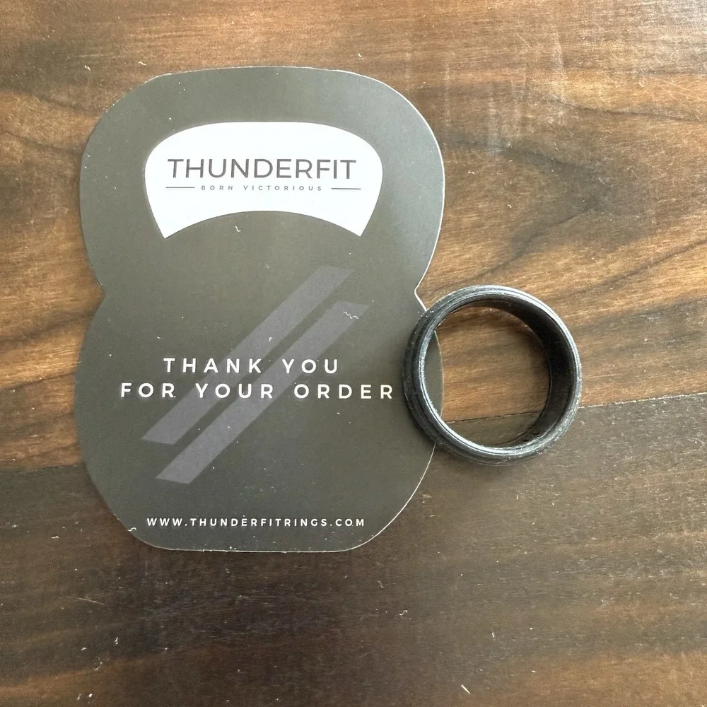 ThunderFit Silicone Wedding Bands Rings Men Flexible Sports Set of 4